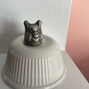 Thimble Spoontiques Pig 1980 Pewter